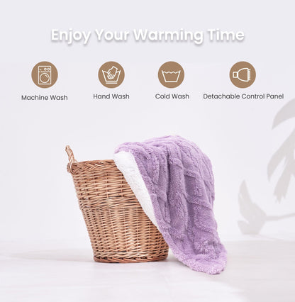 Heated Blanket-Electric Blanket,50"x60" Soft Heated Throw Blanket with 5 Heating Levels & 3 Hours auto-Off,Over-Heat Protection Fast-Heating,Machine Washable（Purple）