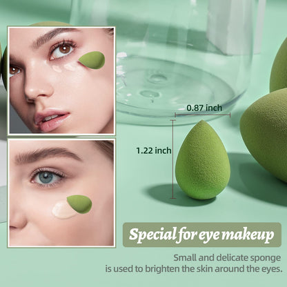 Makeup Sponge Set BS-MALL with Storage Case 7 Pcs for Liquid, Cream, and Powder,SAVE Foundation with 1 Mini Makeup Sponge For Travel Daily Use (A-Pink）