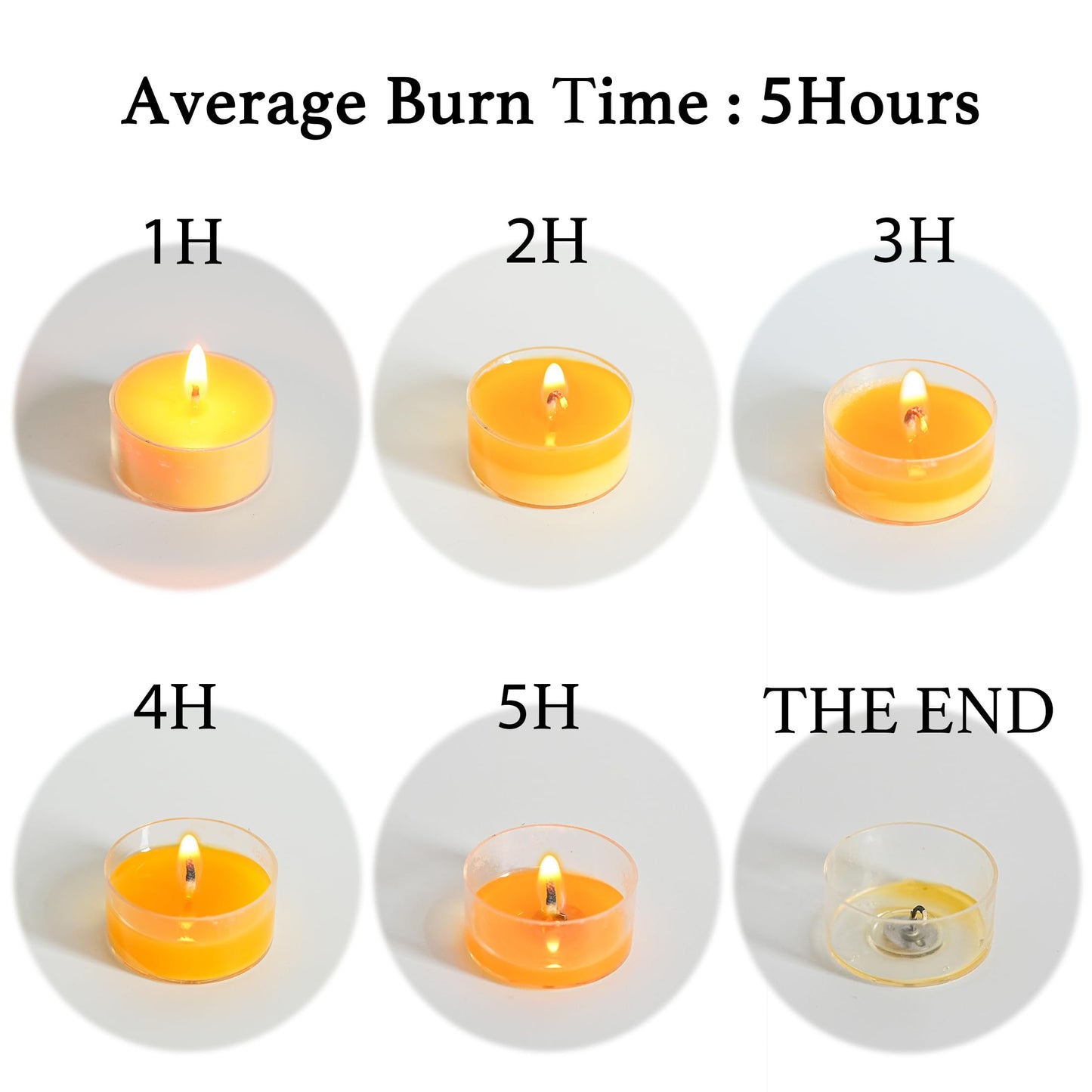 MUUFAZA 12 Unscented Natural Soy Tealight Candles in Clear Cups, 5H Long Clean Burning, Hand-Poured Yellow Mini Tea Candle Set for Parties, Spa, Meditation, Gift, Holiday, Emergency, Home Decor
