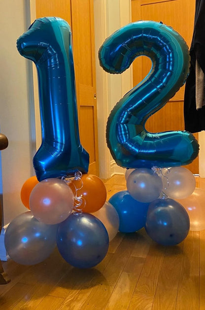 Metallic Blue Number 5 Balloon 40 Inch, 5th Birthday Party Decorations for Children, Giant 5 Foil Balloon for Party Supplies