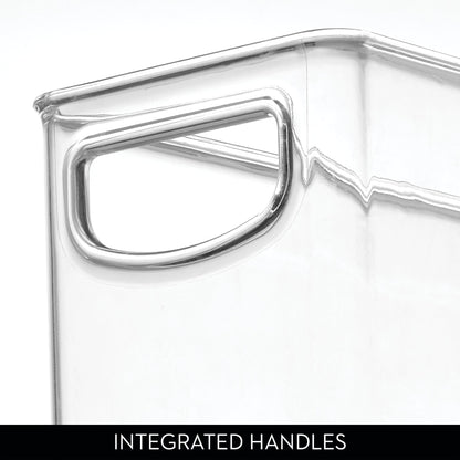 InterDesign iDesign Plastic Stackable Pantry Bin - Storage Bin with Handles for Cabinets or Fridge - Set of 2 - Clear