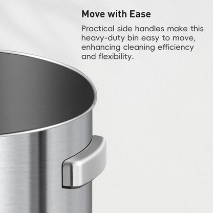 EKO Urban 24 Gallon Round Stainless Steel Open Top Waste Bin, Tall Commercial Trash Can for Indoor/Outdoor, Extra Large Metal Garbage Bin for Office, Restaurant, Restroom, 90L