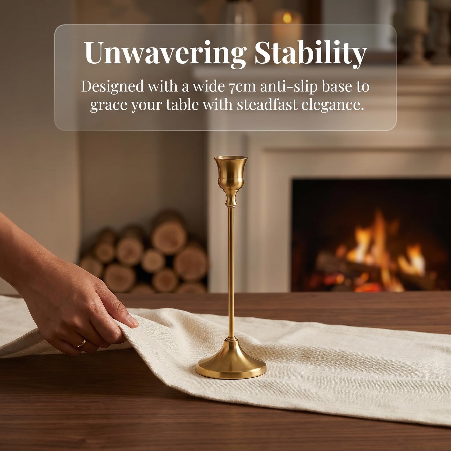 Oakernel French Gold Taper Candle Holders 2 Sets(6 Pcs) - Tall Metal Candlestick Holders for Table Centerpiece, Formal Dinner, Wedding, Fireplace Mantel Decor, Fits 3/4 Inch Thick Candles