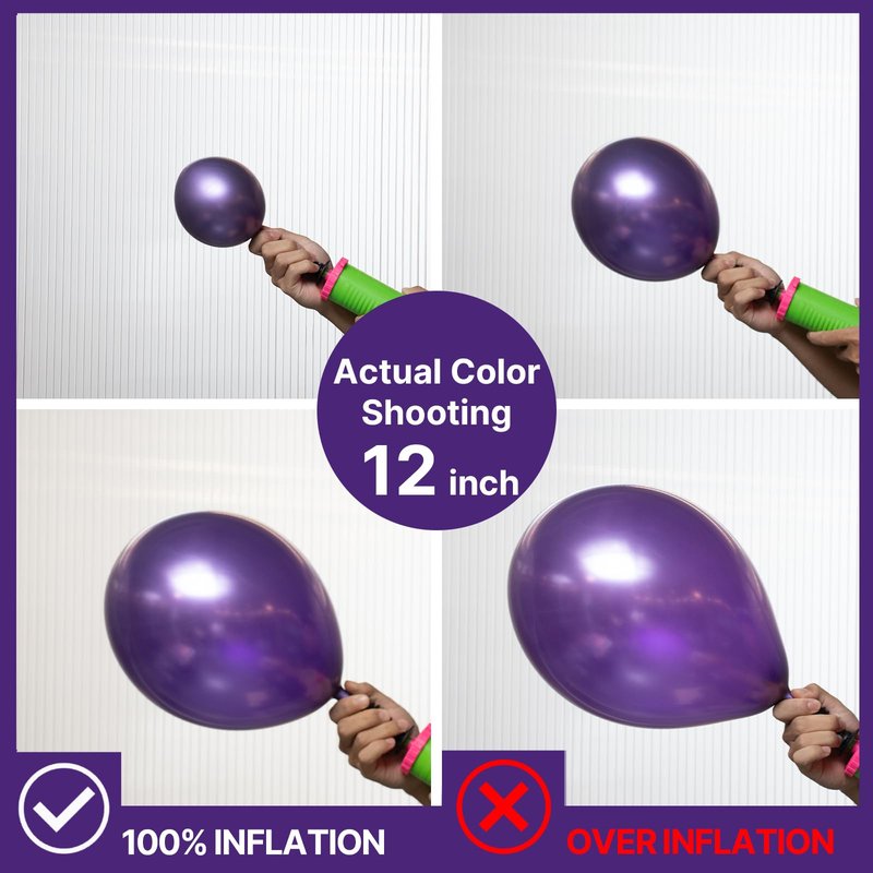PartyWoo Metallic Purple Balloons 100 pcs 12 Inch Chrome Purple Latex Helium Balloons for Mardi Gras Graduation Wedding Baby Shower Anniversary Birthday Party Decorations Purple-G105