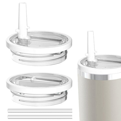 Miavers 2Pack 40oz Tumbler Flip Straw Lid Replacement suit for Stanley Quencher cup,leak proof and spill resistant tumbler lid, convenient Tumbler Cover applicable to Stanley 40oz tumbler (White)