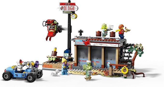 LEGO Hidden Side Shrimp Shack Attack 70422 Augmented Reality (AR) Building Set with Ghost Minifigures and Toy Car for Ghost Hunting Tech Toy for Boys and Girls (579 Pieces)