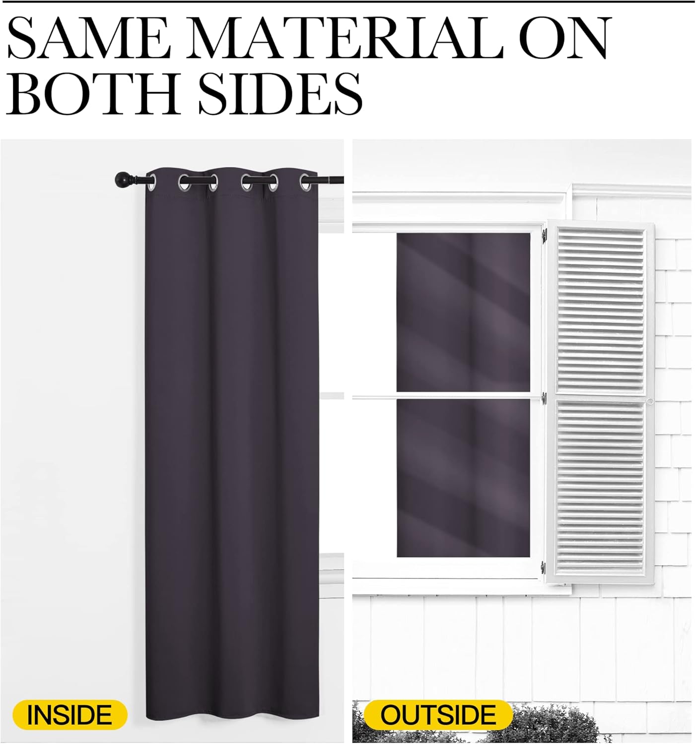 NICETOWN Greyish Purple Blackout Curtains - Thermal Insulated Drapes for Office | 68" Length, 42" Wide, 2 Panels
