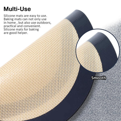 Eolilim 3PC Round Silicone Baking Mats, 8 inch Silicone Mats for Baking Easy to Clean, Reusable Baking Mats, Silicone Circle Mats for Cake Pan