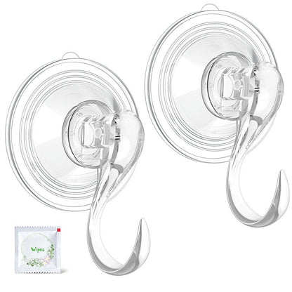 VIS'V Wreath Hanger, Large Suction Cup Wreath Hooks with Wipes, Heavy Duty, 22 LB Capacity, Removable and Reusable, Clear, 6 Pcs