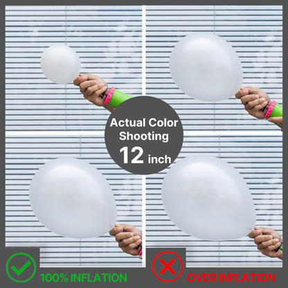 PartyWoo Pearl White Balloons - 152-Piece Metallic Latex Balloon Arch Kit for Weddings & Celebrations
