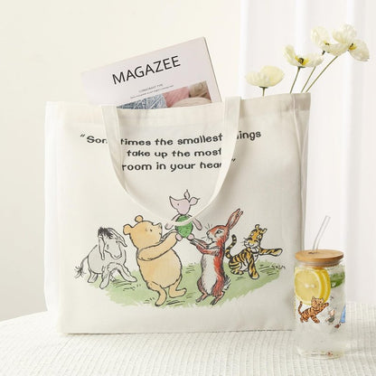 MRYAWXBK Pooh Bear Gifts for Women Friends, Pooh Bear Inspirational Canvas Tote Bag 16oz Iced Glass Cup Friendship Gift Set Gifts for Best Friends