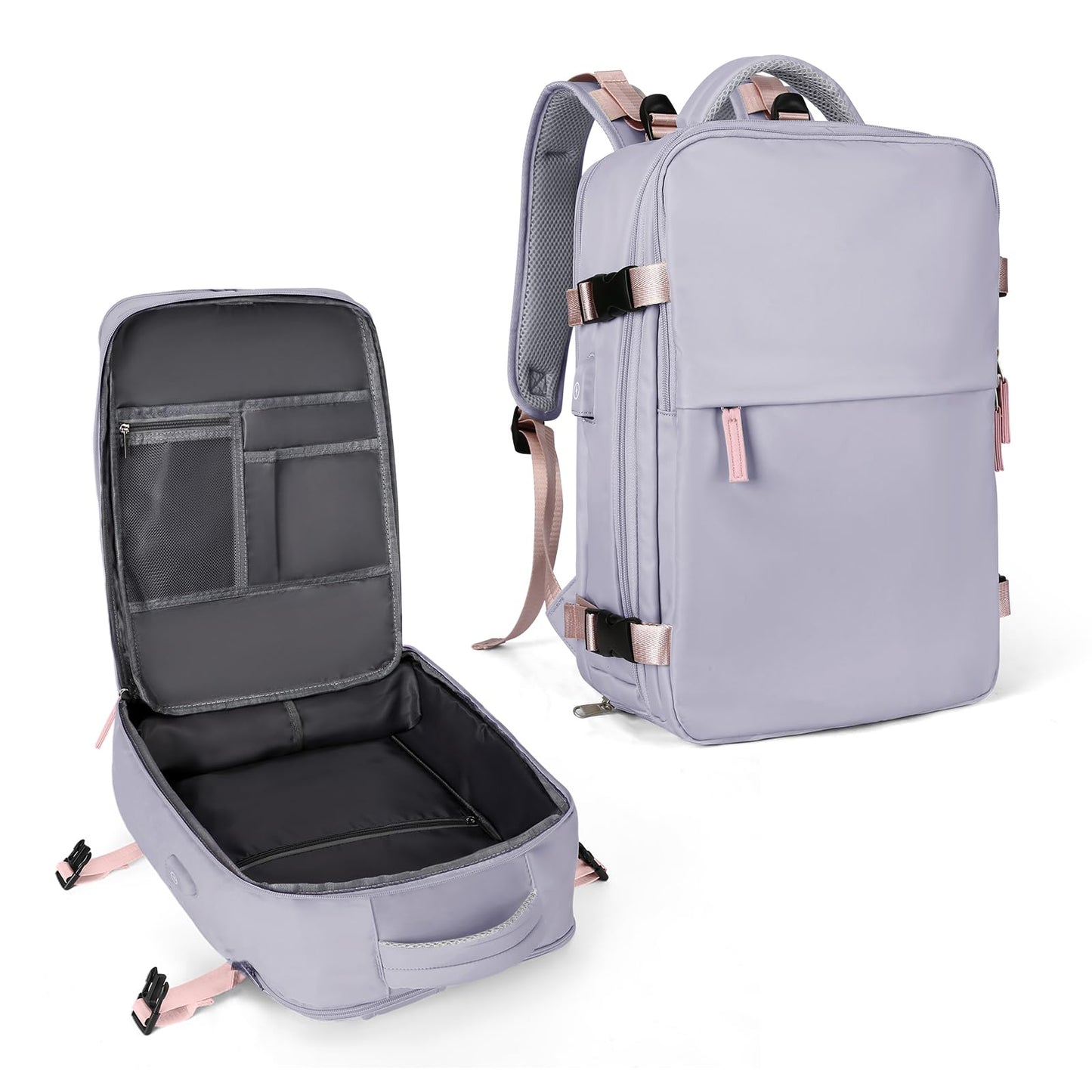 coowoz Travel Backpack Carry On for Women Man Gym Backpacks with Laptop Compartment Mochila de Viaje Teacher Personal Item Backpack Airplane Accessories Must Haves Grey Small