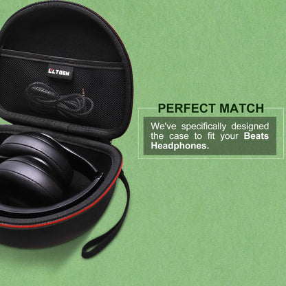 Headphone Case Compatible with Beats Studio Pro/Solo 4 / Studio 3 / Solo 3 / Picun B8 / BERIBES/JLab JBuds Lux ANC Wireless Bluetooth Noise Cancelling Headphones, Black(Case Only)
