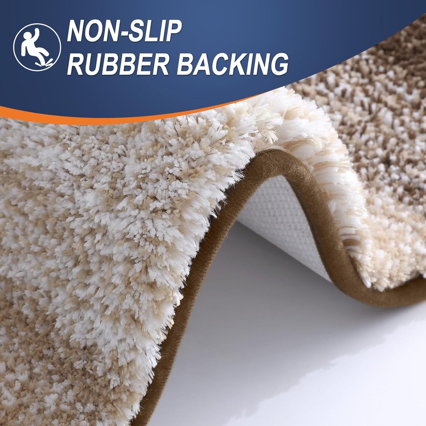 OLANLY Microfiber Bath Rugs - Extra Soft & Absorbent | 24x16 Light Brown Washable Mat