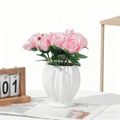 Forever Rose Craft Bundle: Make 7 Finished Flowers! This Complete Kit Has Pre-Assembled Petals, Stems, Leaves & Tape. The Perfect Convenient DIY Gift (Need Assembly) For Wedding,Anniversary
