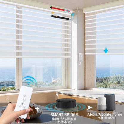Rollerhouse Rechargeable Wireless Tubular Roller Shade Motor Kit, with Remote Control for Motorized Electric Roller Blind Shades, 1.5 inch Tube