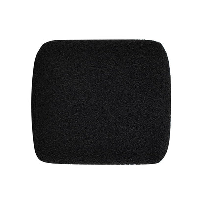 Jennifer Taylor Home Bridge 16" Arched Upholstered Footstool Ottoman, Ebony Black Boucle