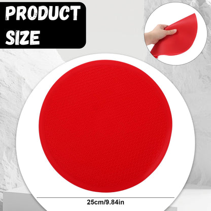 12 inch Non Stick Turntable Safe Baking Mat, Silicone Microwave Mats, Heat Resistant Multifunctional Mat for Kitchen, Non-Slip Silicone Trivet, Dishwasher Safe, Splatter Guard, Red 1 Pcs