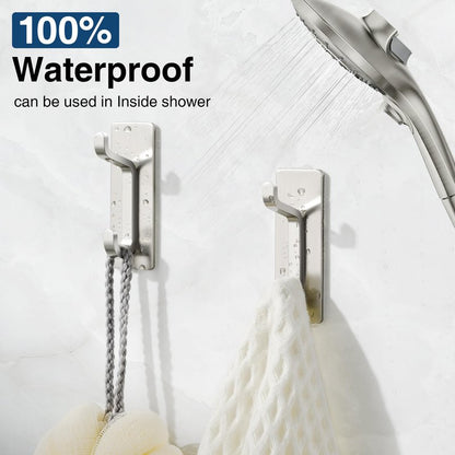 pickpiff Wall Hooks for Coat and Towel: 13LB Strong Adhesive Door Hanger Stick on, Brushed Nickel 6 Pack