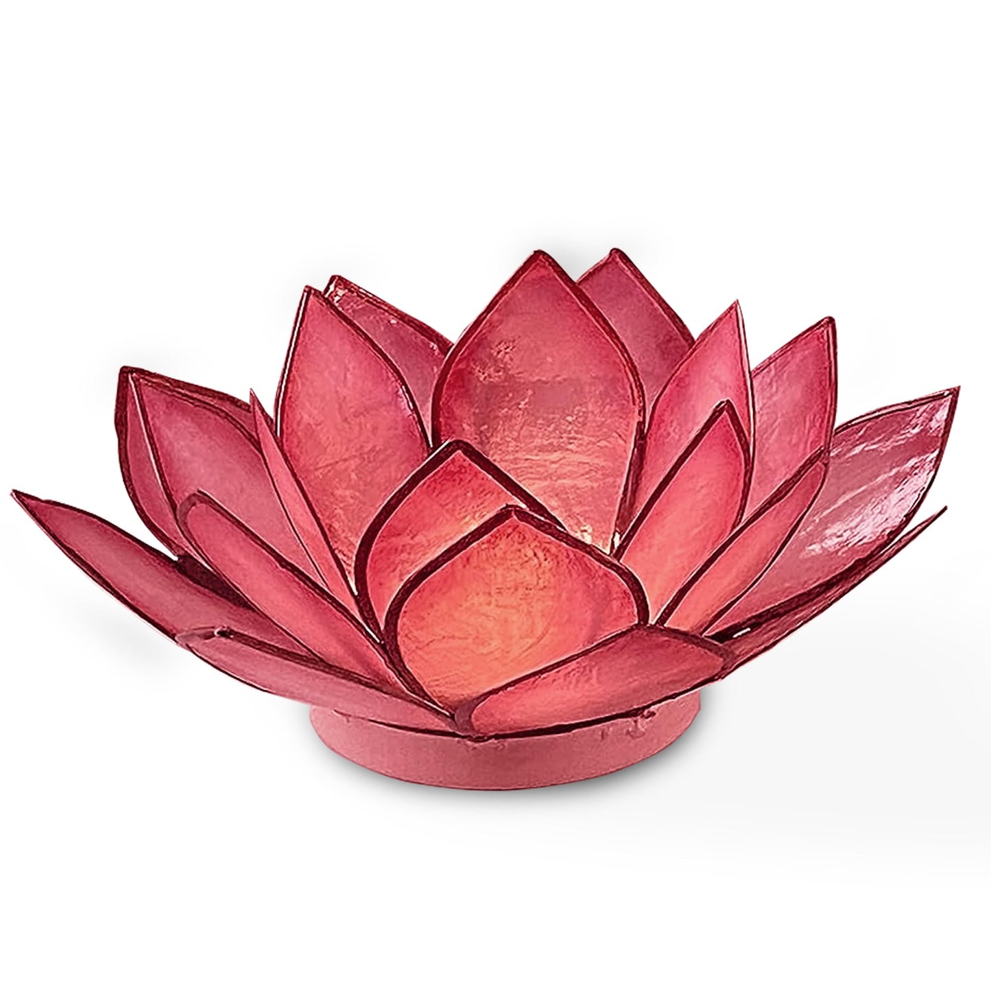 Om Gallery Capiz Shell Lotus Flower Decor Tealight Candle Holder for Serene Ambiance - Handmade Decorative Candle Holders for Meditation, Yoga, and Relaxation, Flamingo