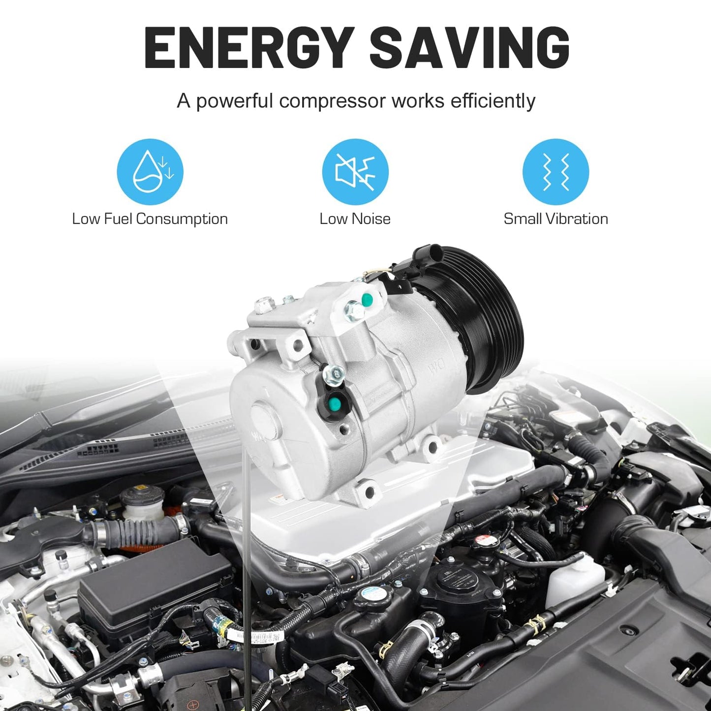 New AC Air Condition Compressor w/Clutch for Kia Forte 2.0L 2.4L 2010-2013, for Kia Forte Koup 2.0L 2.4L 2010-2013 140903NC 140903NEW