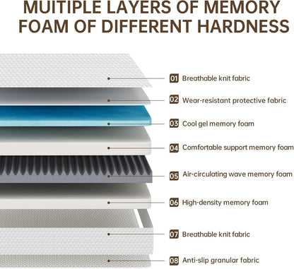 TFD Twin Mattress - 10-Inch Gel Memory Foam for Comfortable Sleep | Medium Firm, CertiPUR-US Certified