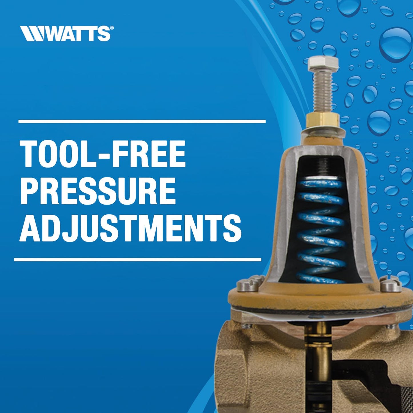 Watts TB1156F Bronze High Capacity Water Feed Regulator, 1/2 Inch, Union Threaded Inlet Connection, With Purge Lever and Stainless Steel Strainer, Tight Seating Check Valve
