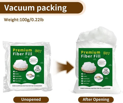 Daylendar Premium Fiberfill Stuffing - High-Resilience 100g for Crafts & Stuffed Animals | Recyclable & Versatile