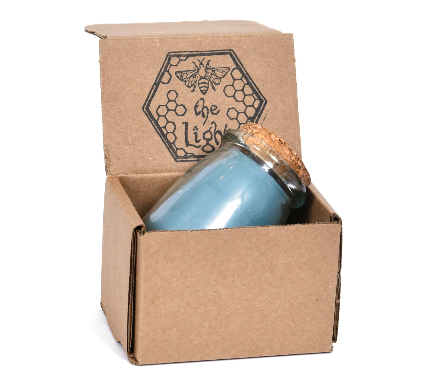 BeeTheLight Beeswax Jar Candle - 100% Pure USA Bees Wax in Glass Container - All Natural Light Honey Scent