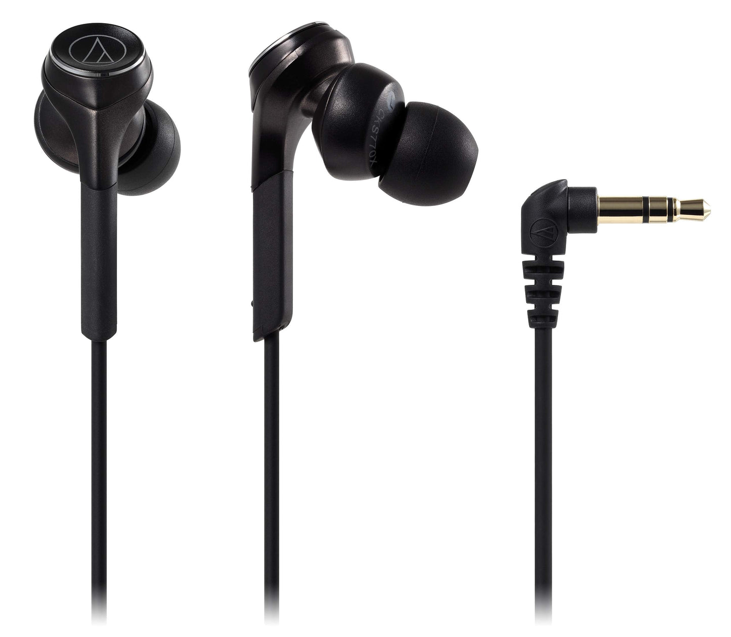 Audio Technica Solid BASS in-Ear Earphones, Wired, Deep Bass, Supports High Resolution Sound Sources, Black ATH-CKS770X BK