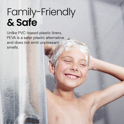 LiBa Waterproof Shower Curtain - Premium PEVA, Non-Toxic, Rust-Proof Grommets | 72x72 Inches (Pack of 2)