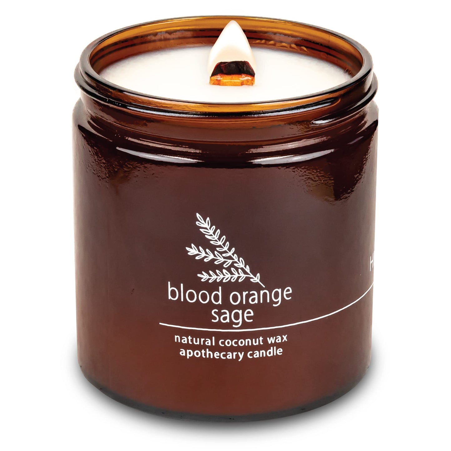 Hemlock Park Blood Orange Sage Apothecary Scented Candle | Crackling Wood Wick, Botanical Fragrance & Coconut Apricot Wax | Up to 80 Hour Burn Time | 16 oz | Made in USA