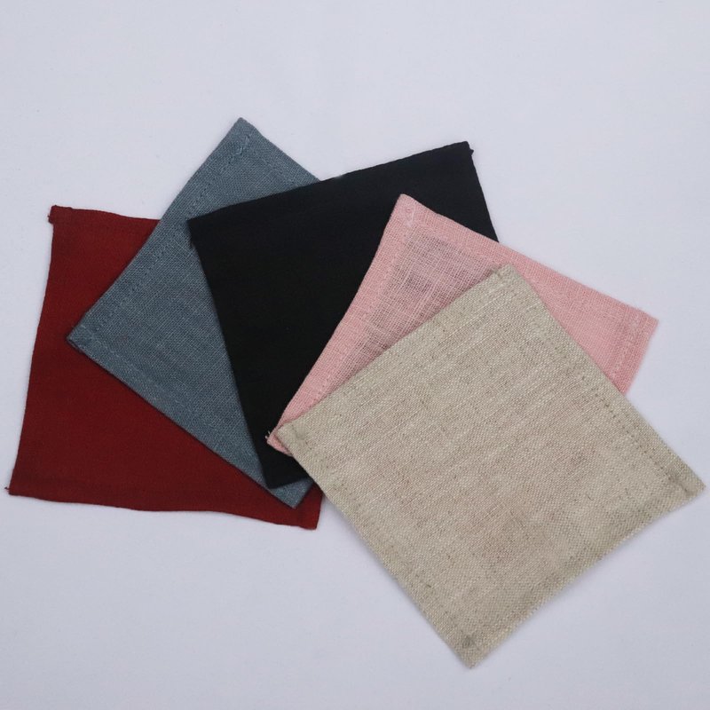INYOWAKI 100% Pure Linen Cocktail Napkins Set of 12-4 x 4 Inch Small Cloth Solid Color Cocktail Napkins for Holiday,New Years,Cheers,Wedding, Drink, Parties, Everyday, Bar, Coffee, Beverage- Red