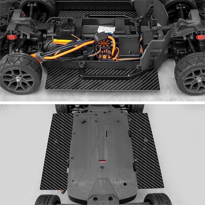 RCLIONS 1set Carbon Fiber Front&ampRear SplitterChassis Widening Side Skirts for ARRMA Infraction BLX 3S 1/8 Racing Car Upgrade Parts (Black)
