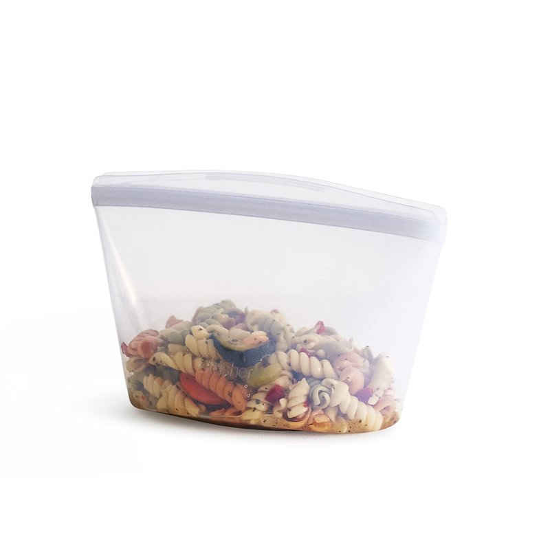 Stasher Silicone Reusable Storage Bag, 4-Cup Bowl, Reusable Snack Bag, Microwave, Dishwasher, Oven Safe, Sous Vide, Premium Lunch Container, Eco Friendly, Food Storage Bag, Freezer Bag, 32 oz, Clear