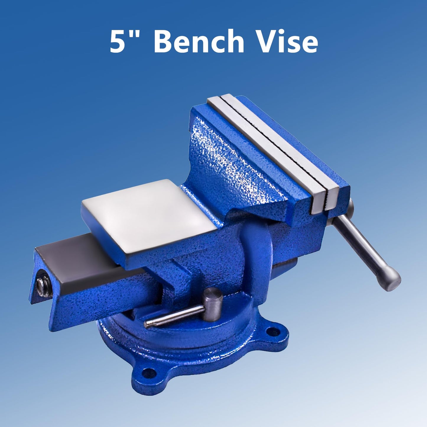 WFLNHB 5" Bench Vise Table Top Clamp Press Locking Swivel Base Heavy-Duty Fit for Crafting Painting Sculpting Modeling Electronics Soldering Woodworking and Fishing Tackle