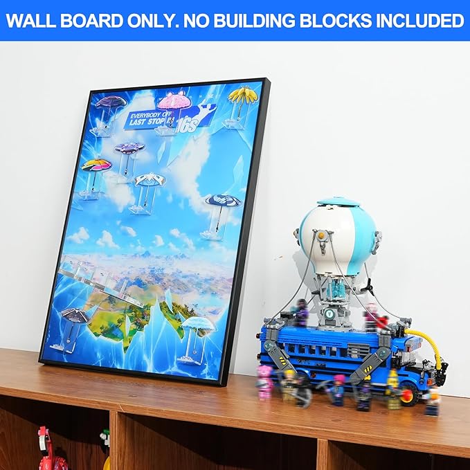 Wall Board for Lego 77073 Battle Bus Building Toy - Wall Display Compatible with Collectible Fortnite Toy Acrylic Stand Design(Only BoardModel Not Included)