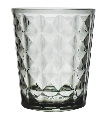 KLIFA- CUPID- 16 ounce, Set of 6, Acrylic Drinking Glasses Tumblers, BPA-Free, Stackable Plastic Drinkware, Dishwasher Safe, Gray-Black