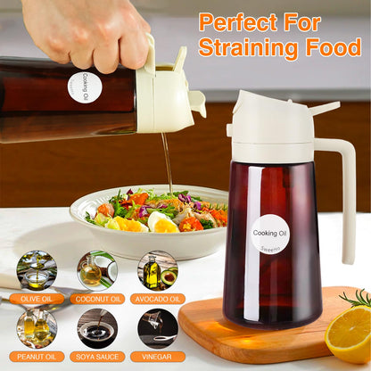Oil Sprayer for Cooking, 2 In 1 Oil Dispenser and Oil Sprayer (Black+Dark Brown)