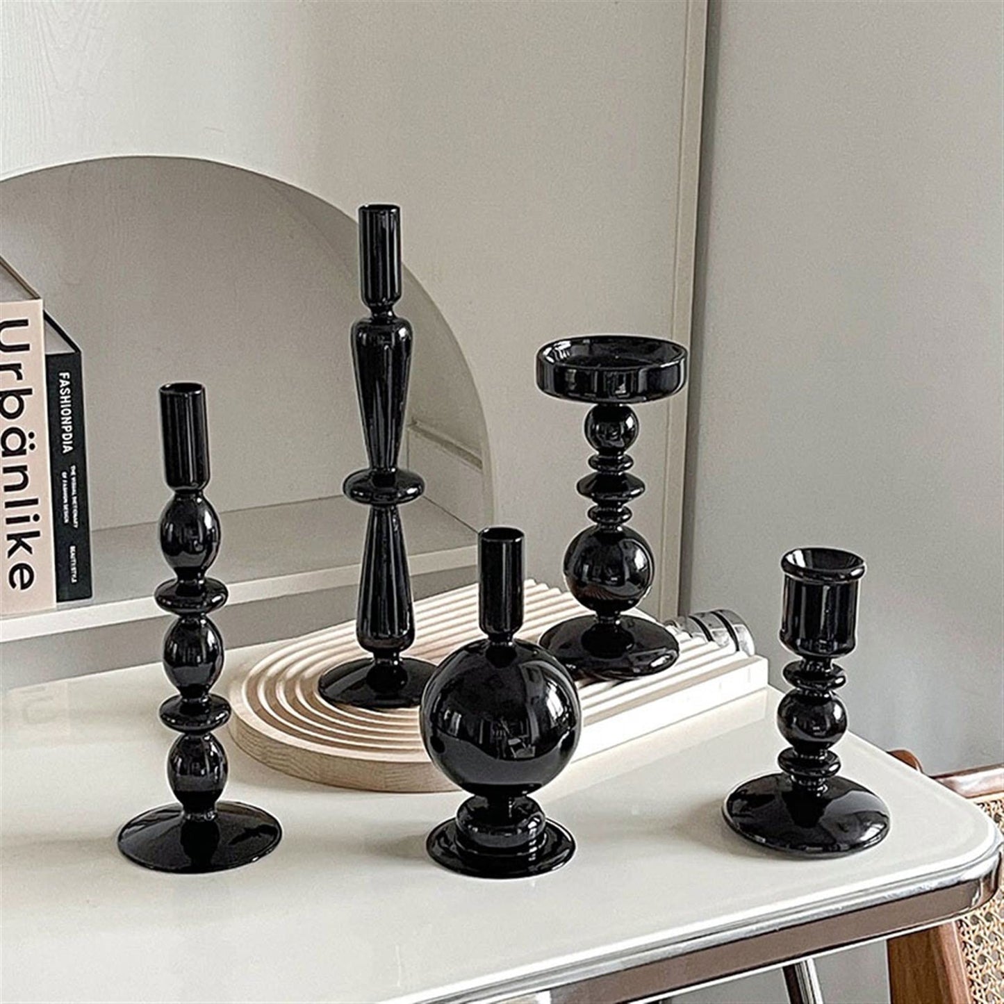 cfycfy987 Candelabra European Glass Candle Holders Light Luxury High-end Fashion Ornaments Miserable Decoration Candlestick Candle Sticks Holder(B)