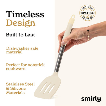 SMIRLY Kitchen Utensils Set, 26PCS Silicone Cooking Utensils Set, Spatula Set with Holder, Stainless Steel Kitchen Gadgets for Home and Kitchen