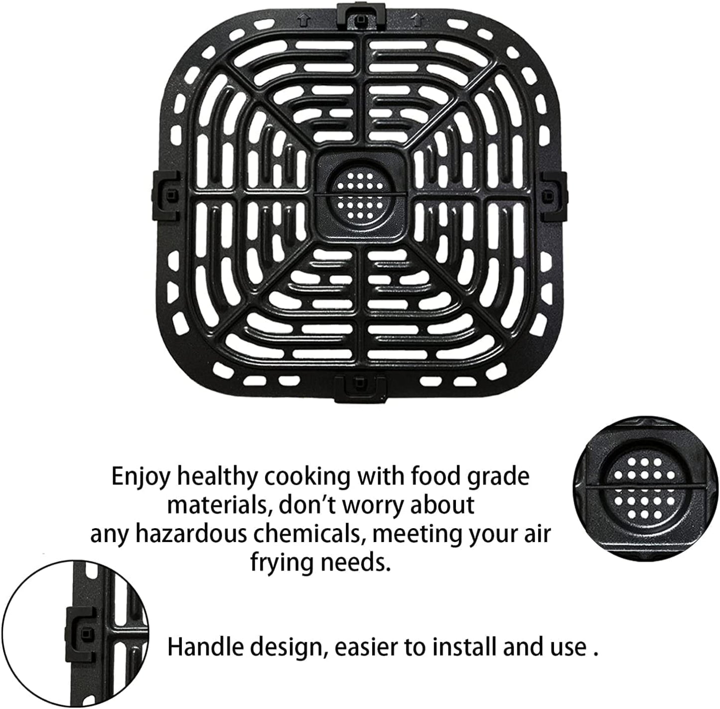 HEISENLIN Air Fryer Grill Pan for Instants Pot Vortex Plus 6 in 1 6 QT XL Air Fryers, Upgraded Nonstick Air Fryer Grill Crisper Plate Tray Grid Grate Rack Shelf for Instants 6QT 5.7QT, Dishwasher Safe