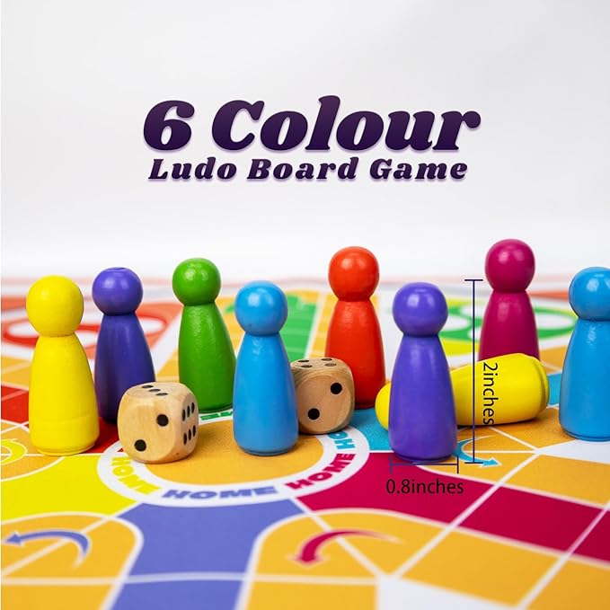 20 Inches Ludo Board Game2-6 Players Ludo Game for AdultsLudo &amp Parcheesi Board Games Suitable for Family Gathering &amp Party Night (Ludo Instruction Included)