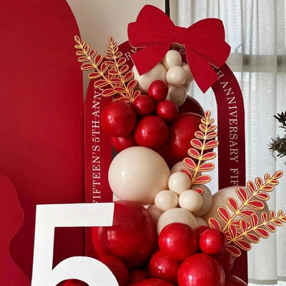 Voircoloria Ruby Balloon Garland Arch Kit - 90 Pack in 18/12/10/5 Inch Sizes for Weddings, Birthdays & Anniversaries