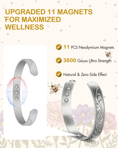 Feraco Copper Bracelet for Women with 3500 Gauss Neodymium Magnets