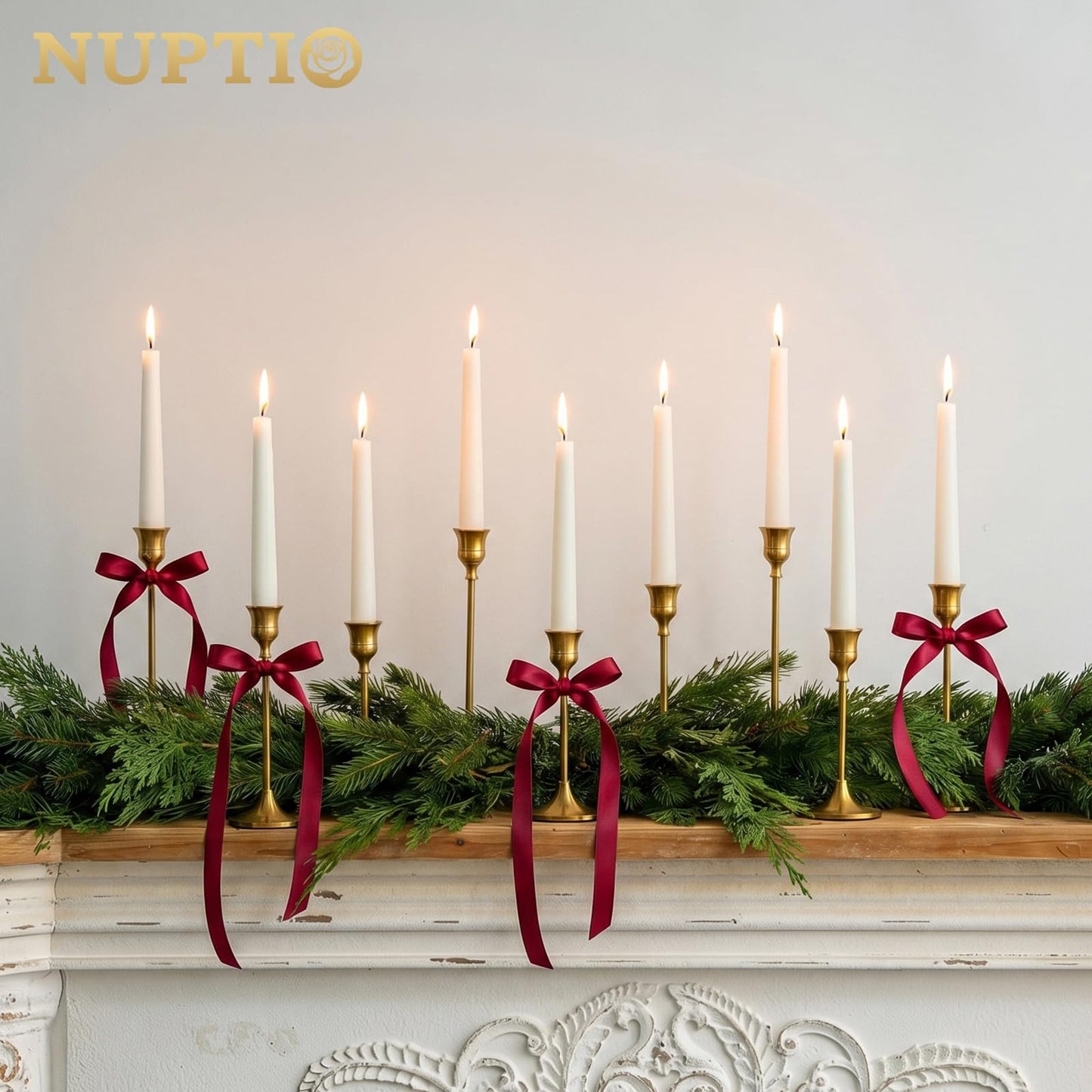 Nuptio Candlestick Candle Holders 30 Pcs Candle Stick Holder Gold Taper Candle Holder Candle Stand for Wedding Party Thanksgiving Halloween Birthday Mantel Baby Shower Table Centerpieces Decor
