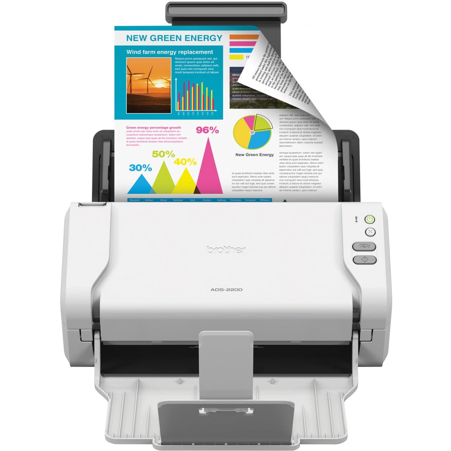 Brother High-Speed Desktop Document Scanner, ADS-2200, Multiple Scan Destinations, Duplex Scanning