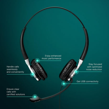 Sennheiser Consumer Audio SC 660 USB ML (504553) - Double-Sided Business Headset | For Skype for Business | with HD Sound, Ultra Noise-Cancelling Microphone, & USB Connector (Black)