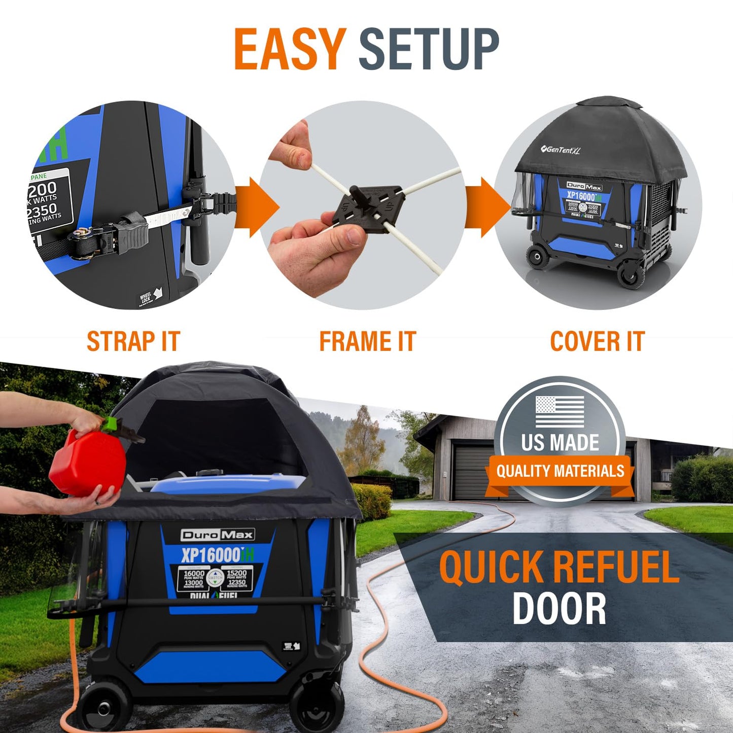 GenTent XL Inverter Running Cover – Generator Tent for Larger Encased Inverters (Black, XL - Standard)