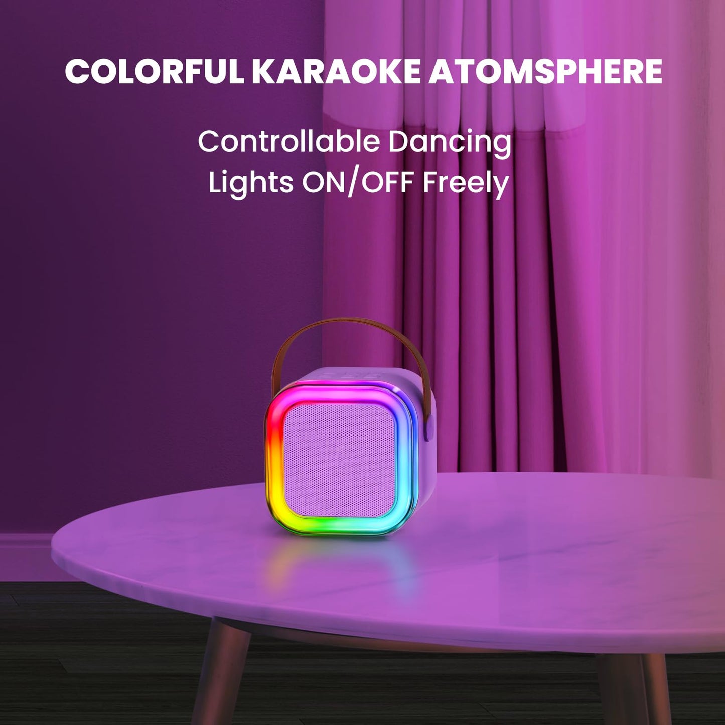 IROO Mini Karaoke Machine for Kids, 2025 TOP Toys Birthday Gifts Ideas for Girls Ages 4, 5, 6, 7, 8, 9, 10, 12+ Years Old, Portable MP3 Player with 2 Wireless Mics for Party